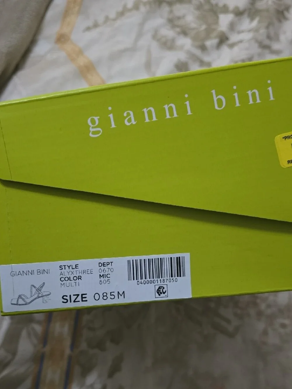 Gianni Bini Multicolor Mosaic Strappy Kitten Heel Sandal